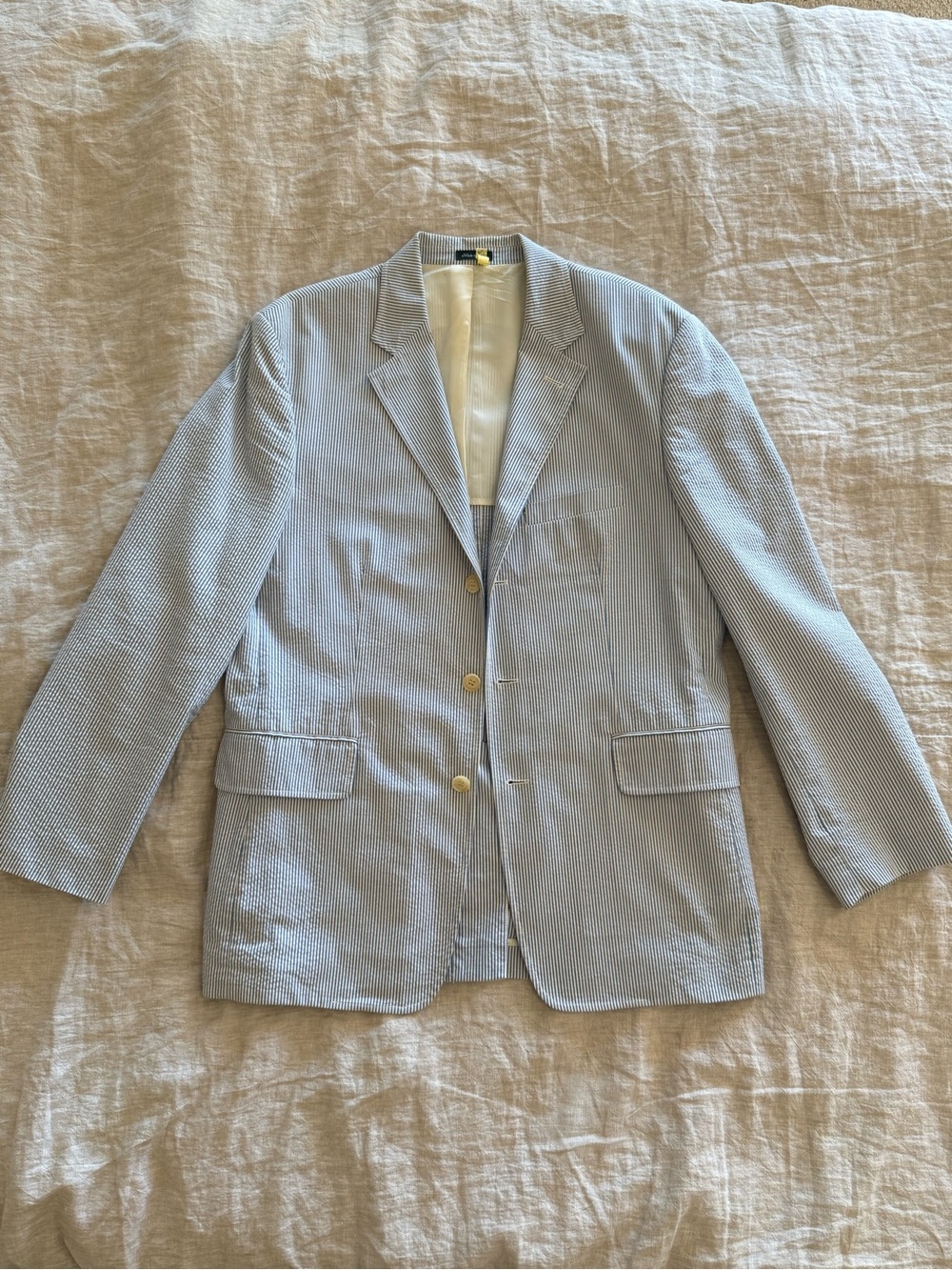 J. Crew Light Blue Seersucker Sport Coat